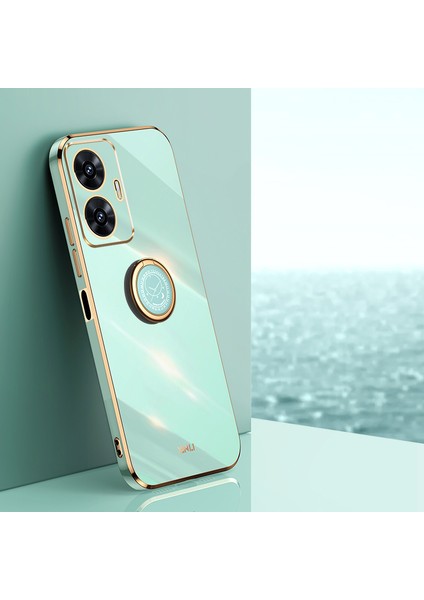 Xınlı Realme C55 4g Galvanik Telefon Kılıfı Tpu Kapak Halkalı Ayaklı-Beyaz (Yurt Dışından) fiyatları