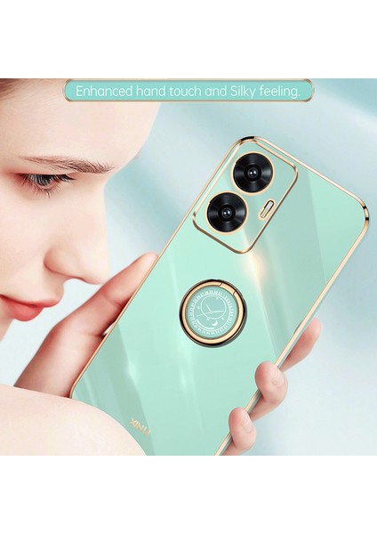 Xınlı Realme C55 4g Galvanik Telefon Kılıfı Tpu Kapak Halkalı Ayaklı-Beyaz (Yurt Dışından) modelleri