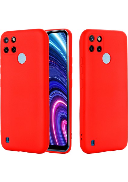 Realme C21Y (Küresel Sürüm) Için Kayışlı Yumuşak Sıvı Silikon Ince Koruyucu Darbeye Dayanıklı Kılıf - Kırmızı (Yurt Dışından) fiyatları