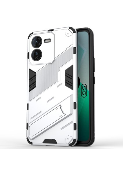 Vivo Iqoo Z9 5g Kickstand Kılıf Darbe Emici Pc+Tpu Telefon Kılıfı-Beyaz (Yurt Dışından)