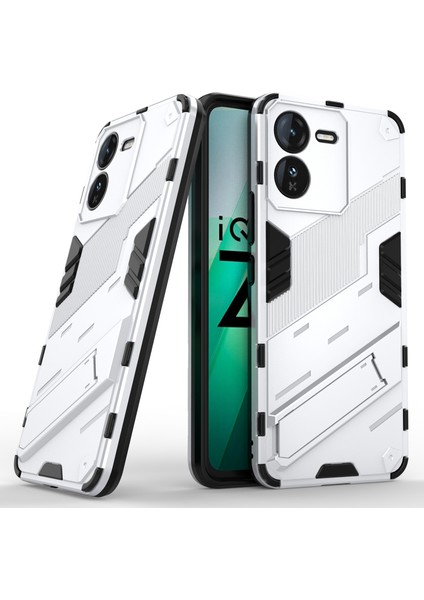 Vivo Iqoo Z9 5g Kickstand Kılıf Darbe Emici Pc+Tpu Telefon Kılıfı-Beyaz (Yurt Dışından) fırsatları
