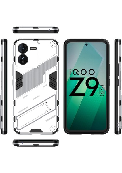 Vivo Iqoo Z9 5g Kickstand Kılıf Darbe Emici Pc+Tpu Telefon Kılıfı-Beyaz (Yurt Dışından) indirimleri