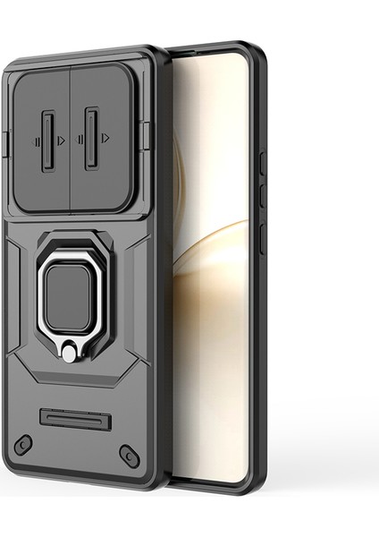 Realme 14 Pro 5g Kılıf Pc+Tpu Kickstand Telefon Koruyucu Lens Kapağı Ile-Siyah (Yurt Dışından) modelleri