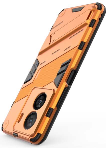 Vivo Iqoo Z7X 5g Sert Pc + Esnek Tpu Telefon Kılıfı Darbeye Dayanıklı Arka Kapak Kickstand ile - Turuncu (Yurt Dışından) modelleri