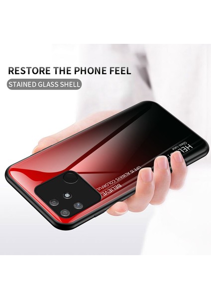 Parmak Izi Önleyici Çizilmez Gradyan Renk Temperli Cam Hibrit Kapak Telefon Kılıfı Realme Narzo 50A-GRADYAN Pembe Mor (Yurt Dışından) fırsatları