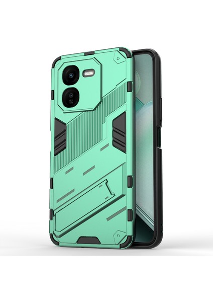 Vivo Iqoo Z9X 5g Kickstand Kılıf Pc+Tpu Darbeye Dayanıklı Çizilmez Telefon Kılıfı-Yeşil (Yurt Dışından)