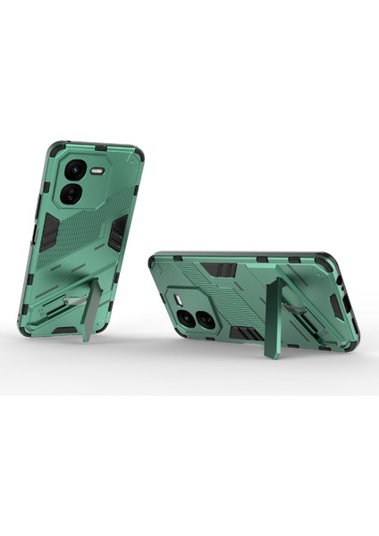 Vivo Iqoo Z9X 5g Kickstand Kılıf Pc+Tpu Darbeye Dayanıklı Çizilmez Telefon Kılıfı-Yeşil (Yurt Dışından) modelleri