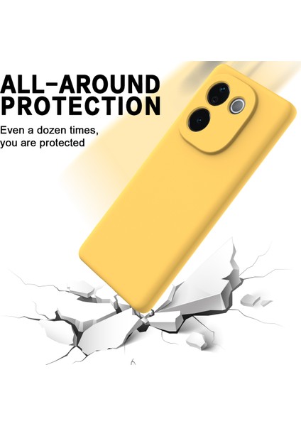 Vivo Iqoo Z9S Pro 5g/t3 Pro 5g Kılıf Sıvı Silikon Çizilmez Telefon Kılıfı El Kayışı Ile-Sarı (Yurt Dışından) fırsatları