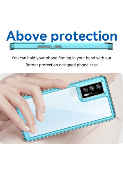 Vivo Iqoo 7(Hindistan)5g/iqoo Neo5 Aşınmaya Dayanıklı Düşmeye Karşı Şeffaf Arka Kılıf Hibrit Akrilik+Tpu Bağımsız Düğmeli Cep Telefonu Kılıfı-Şeffaf Mavi (Yurt Dışından) fırsatları