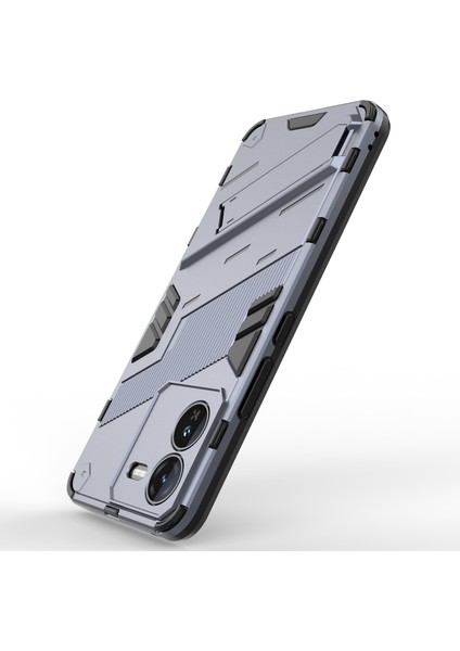 Vivo Iqoo Z9 5g Kickstand Kılıf Darbe Emici Pc+Tpu Telefon Kılıfı-Gri (Yurt Dışından) modelleri