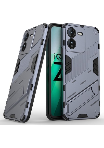 Vivo Iqoo Z9 5g Kickstand Kılıf Darbe Emici Pc+Tpu Telefon Kılıfı-Gri (Yurt Dışından) fırsatları