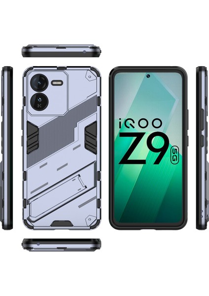 Vivo Iqoo Z9 5g Kickstand Kılıf Darbe Emici Pc+Tpu Telefon Kılıfı-Gri (Yurt Dışından) indirimleri