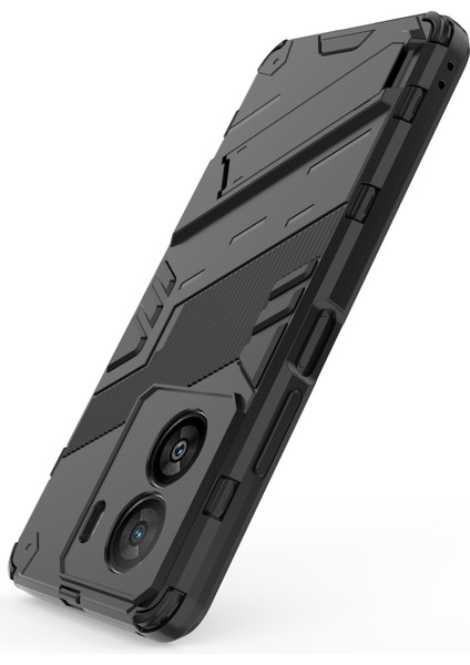 Vivo Iqoo Z7X 5g Sert Pc + Esnek Tpu Telefon Kılıfı Darbeye Dayanıklı Arka Kapak Kickstand ile - Siyah (Yurt Dışından) modelleri