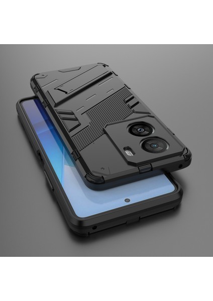Vivo Iqoo Z7X 5g Sert Pc + Esnek Tpu Telefon Kılıfı Darbeye Dayanıklı Arka Kapak Kickstand ile - Siyah (Yurt Dışından) fırsatları