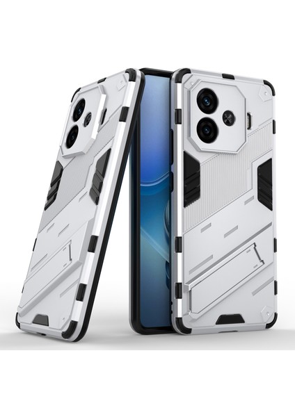Vivo Iqoo Z9 Turbo 5g Kılıf Pc+Tpu Darbeye Dayanıklı Çizilmez Telefon Kılıfı Kickstand Ile-Beyaz (Yurt Dışından) fiyatları