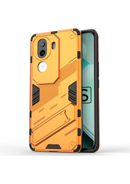 Vivo Iqoo Z9S 5g Kılıf Pc+Tpu Darbeye Dayanıklı Telefon Kılıfı Kickstand Ile-Turuncu (Yurt Dışından)