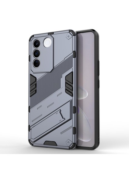 Vivo S16E 5g Için Düşmeye Karşı Telefon Kılıfı, Destekli Yumuşak Tpu Sert Pc Telefon Arka Kapağı-Gri (Yurt Dışından)