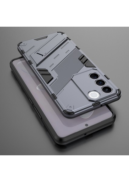 Vivo S16E 5g Için Düşmeye Karşı Telefon Kılıfı, Destekli Yumuşak Tpu Sert Pc Telefon Arka Kapağı-Gri (Yurt Dışından) indirimleri