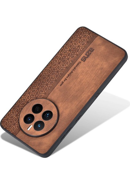 Azns Huawei Mate 50 4g Anti-Solma Baskılı Desen Pu Deri Kaplamalı Tpu Kapak Kaymaz Cep Telefonu Kılıfı-Kahverengi (Yurt Dışından) modelleri