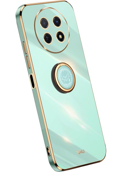 Xınlı Huawei Enjoy 60X Halkalı Kickstand Elektrokaplama Telefon Kılıfı Yumuşak Tpu Düşmeye Lı Arka Kılıf-Camgöbeği (Yurt Dışından)