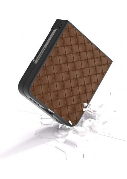 Huawei Nova Flip 5g Kılıf Dokuma Doku Pu Deri Kaplamalı Pc Cep Telefonu Kılıfı-Kahverengi (Yurt Dışından) indirimleri