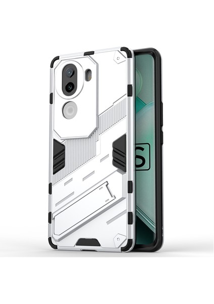 Vivo Iqoo Z9S 5g Kılıf Pc+Tpu Darbeye Dayanıklı Telefon Kılıfı Kickstand Ile-Beyaz (Yurt Dışından)
