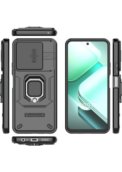Vivo Iqoo Z9X 5g Telefon Kılıfları Pc+Tpu Destek Standı Kapağı Lens Kapağı-Siyah (Yurt Dışından) indirimleri