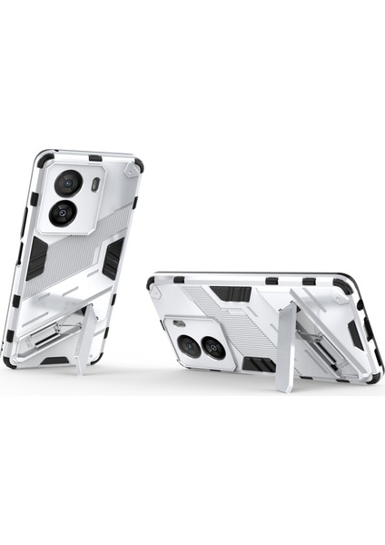Vivo Iqoo Z7X 5g Sert Pc + Esnek Tpu Telefon Kılıfı Darbeye Dayanıklı Arka Kapak ve Ayaklık - Beyaz (Yurt Dışından) fiyatları