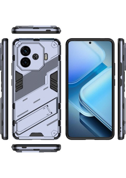 Vivo Iqoo Z9 Turbo 5g Kılıf Pc+Tpu Darbeye Dayanıklı Çizilmez Telefon Kılıfı Kickstand Ile-Gri (Yurt Dışından) indirimleri