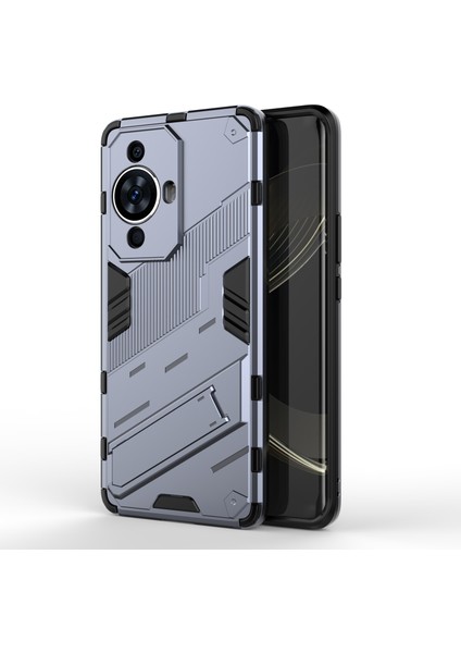 Huawei Nova 11/nova 12S 4g/nova 12 Lite 4g Darbeye Dayanıklı Destekli Arka Kapak Sert Pc+Esnek Tpu Telefon Kılıfı-Gri (Yurt Dışından)