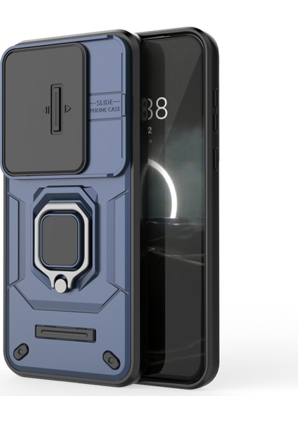 Huawei Pura 70 Pro/pura 70 Pro+Kickstand Kılıf Slayt Lens Koruma Pc+Tpu Telefon Kılıfı-Mavi (Yurt Dışından) modelleri