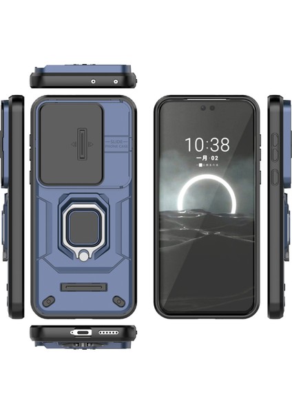 Huawei Pura 70 Pro/pura 70 Pro+Kickstand Kılıf Slayt Lens Koruma Pc+Tpu Telefon Kılıfı-Mavi (Yurt Dışından) fırsatları