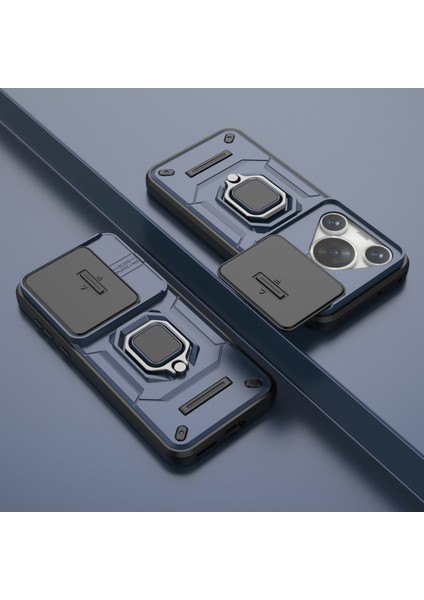 Huawei Pura 70 Pro/pura 70 Pro+Kickstand Kılıf Slayt Lens Koruma Pc+Tpu Telefon Kılıfı-Mavi (Yurt Dışından) indirimleri