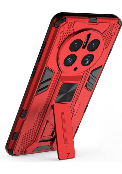 Huawei Mate 50 Pro 4g Kickstand Tasarım Telefon Kılıfı Çarpışmaya Dayanıklı Sert Pc Yumuşak Tpu Hibrit Arka Kapak-Kırmızı (Yurt Dışından) fırsatları