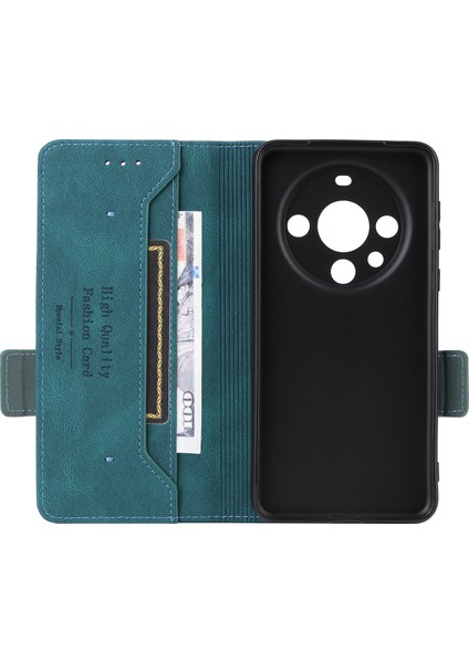 Huawei Mate 60 Pro Donanım Dekor Standı Telefon Kılıfı Pu Deri Cüzdan Kapağı-Mavi (Yurt Dışından) indirimleri