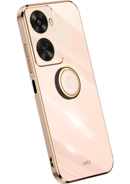 Xınlı Huawei Nova 11 Se/nova 12 Se 4g Telefon Kılıfı Galvanik Altın Kenarlı Kapak Kickstand Ile-Pembe (Yurt Dışından)