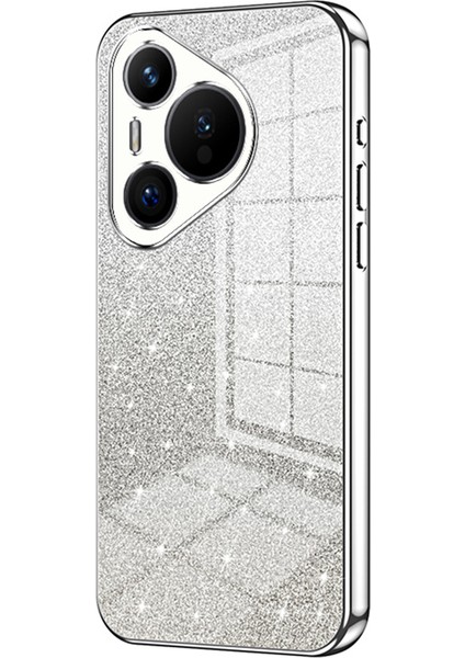 Huawei Pura 70 Kılıf Tpu Degrade Parıltılı Cep Telefonu Kapağı-Gümüş (Yurt Dışından)