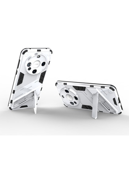 Huawei Mate 60 Kapak Pc+Tpu Darbeye Dayanıklı Telefon Kılıfı Kickstand Ile-Beyaz (Yurt Dışından) modelleri