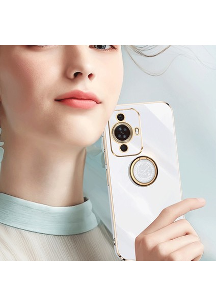 Xınlı Huawei Nova 11 Pro/nova 11 Ultra Halkalı Kickstand Elektrokaplama Telefon Kılıfı Yumuşak Tpu Koruyucu Kılıf-Camgöbeği (Yurt Dışından) indirimleri