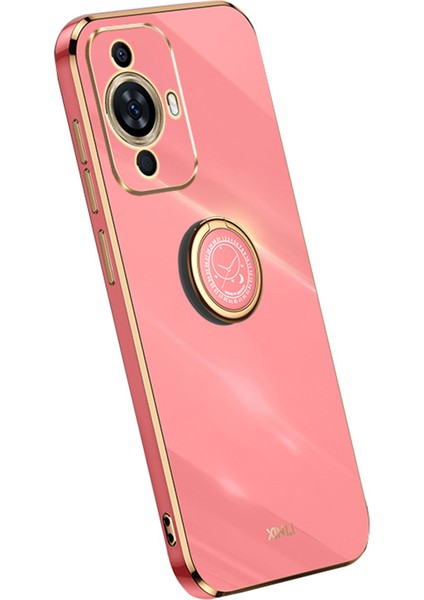 Xınlı Huawei Nova 11 Pro/nova 11 Ultra Halkalı Kickstand Elektrokaplama Telefon Kılıfı Yumuşak Tpu Koruyucu Kapak-Kırmızı (Yurt Dışından)