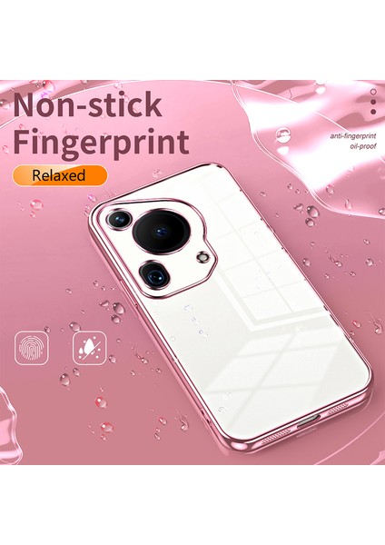 Huawei Pura 70 Ultra Kılıf Tpu Darbeye Dayanıklı Şeffaf Telefon Kılıfı Galvanik Çerçeve-Pembe (Yurt Dışından) fırsatları