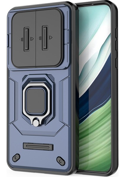 Huawei Mate 60 Kılıf Kickstand Darbeye Dayanıklı Telefon Kılıfı Sürgülü Lens Koruyucu-Mavi (Yurt Dışından) modelleri