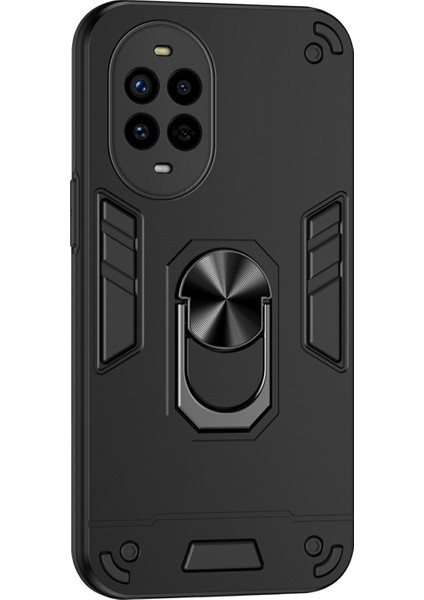 Huawei Nova 13 Pro 5g Kılıf Pc+Tpu Drop Defend Telefon Kılıfı Halkalı Ayaklıklı-Siyah (Yurt Dışından)