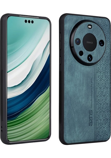 Azns Huawei Mate 60 Kılıf Çizilmez Telefon Kabuğu Baskılı Pu Deri + Tpu Telefon Arka Kapağı-Yeşil (Yurt Dışından)