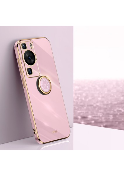 Xınlı Huawei P60 Galvanik Telefon Kılıfı Halka Ayaklı Ayak Yumuşak Tpu Telefon Kılıfı-Mor (Yurt Dışından) indirimleri