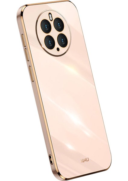 Xınlı Huawei Mate 50 Pro 4g Için Çizilmeye Dayanıklı Telefon Kılıfı, Elektrokaplama Tpu Arka Kabuk Tam Kamera Lens Koruma Kılıfı-Pembe (Yurt Dışından)