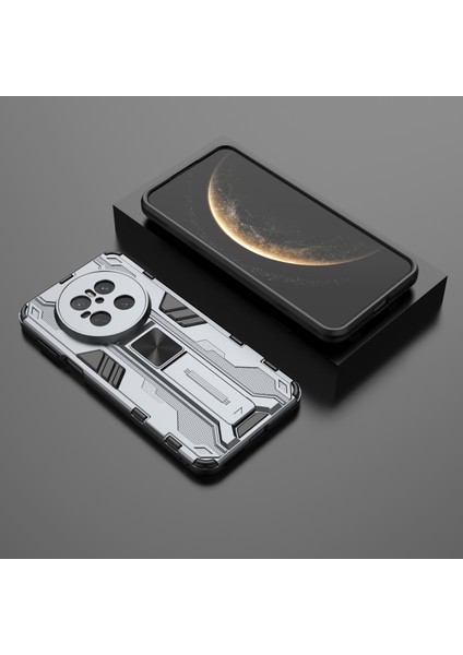 Huawei Mate 70 Kılıf Pc+Tpu Darbeye Dayanıklı Telefon Kılıfı Kickstand Ile-Siyah-Gri (Yurt Dışından) indirimleri