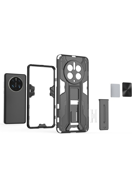 Huawei Mate 50 Pro 4g Kickstand Tasarım Telefon Kılıfı Çarpışmaya Dayanıklı Sert Pc Yumuşak Tpu Hibrit Arka Kapak-Gümüş (Yurt Dışından) modelleri