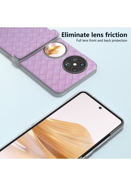 Huawei Pocket 2 Kılıf Dokuma Doku Menteşe Koruma Pu+Pc Telefon Kılıfı-Mor (Yurt Dışından) fiyatları