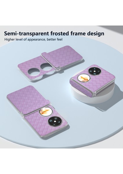 Huawei Pocket 2 Kılıf Dokuma Doku Menteşe Koruma Pu+Pc Telefon Kılıfı-Mor (Yurt Dışından) modelleri